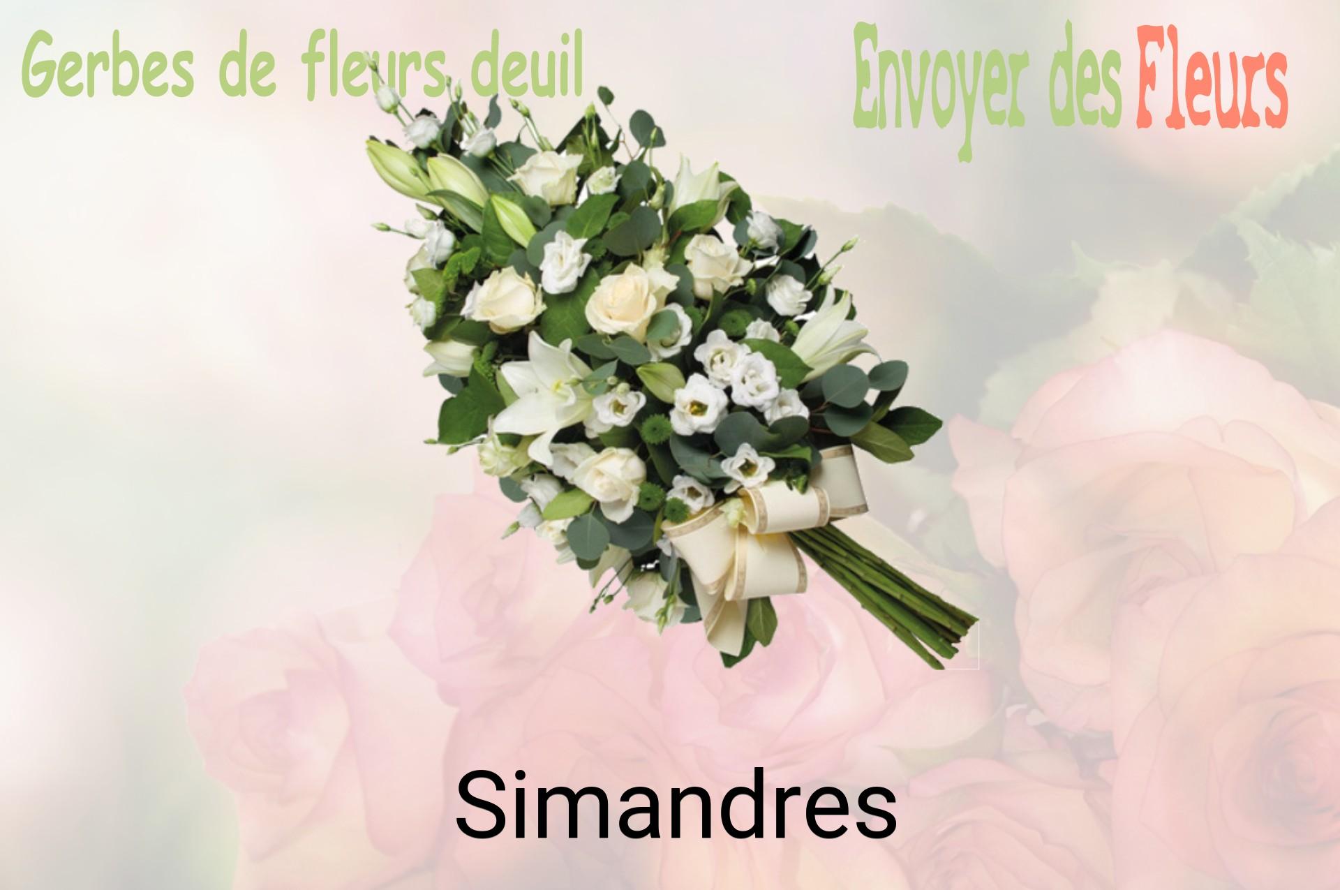 Gerbe de fleurs de deuil livrée à Simandres